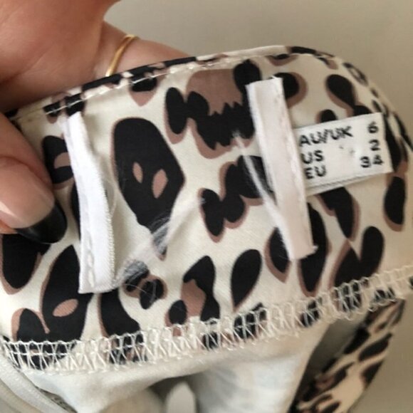 Princess Polly Yates Cheetah Leopard Print Satin Mini Skirt 2 - Picture 15 of 15